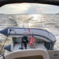Newport 10ft 6in Newport Model Inflatable Dinghy Boat Transom Sport Tender - 5 Person - 15HP USCG Rated, White/Gray