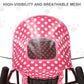MoNiBloom 4 Wheels Pet Stroller, Easy-Fold Umbrella Shaped Dog Cat Jogger Stroller w/Storage Bag & Visible Mesh for Small/Medium Dogs Cats Hot Pink Polka Dots