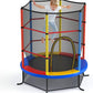 GYMAX Toddler Trampoline, 55” Trampoline for Kids with Bottom-to-Top All-Round Enclosure Net & Seamless Jumping Mat, ASTM Approved Easy Assembly Kids Mini Trampolines Indoor/Outdoor