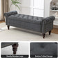 58’’ Storage Bench for Bedroom, Upholstered Button-Tufted Ottoman with Solid Wood Legs, Large End of Bed Shoe Cabinet, Window Seat Foot Rest Stool for Entryway, Closet, and Living Room (Dimgray)