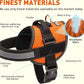 Dogline Dog Harness, Reflective No-Pull Adjustable Vest with Handle for Walking, Training, Breathable, No - Choke Harness for Small, Medium or Large Dogs Room for Patches Girth 22"-28" in Orange