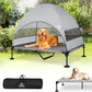 Elevated Outdoor Dog Bed with Canopy & Adjustable Feet - Larger Shade for Camping, Backyard & Patio
