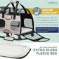 Katziela Pet Carrier - Airline Compliant Dog Carrier - TSA Approved Pet Carrier for Small Dogs and Cats - Soft FAA Travel Airplane Dog Carrier Luggage (Gray/Pink-6 Wheels)