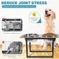Elevated Dog Bowls for Large & Extra Large Breed Dogs - Raised Dog Feeding Station with Two Stainless Steel Bowls - Helps to Reduce Strain on Dog’s Neck & Joints - 3500 ML Capacity