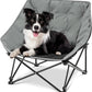 Portable Dog Camping Chairs for Dogs Raised Pet Bed for Outdoor Folding Chair Patio Lazy Puppy Cot Heavy Duty Pet Camping Gear(28x 24 x 22 Inches,Gray)