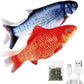 TOOGE 2 Pack 9" Floppy Fish Cat Toys with SilverVine and Catnip for Indoor Cats for Small Dogs Interactive Automatic Flopping Kicker Toys for Cats Puppy (Red Carp + Carp)