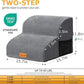 Topmart High Density Foam Pet Steps 2 Tiers,11.8" High,Non-Slip Dog Stairs,Soft Foam Dog Ramp Ladder,Best for Injured,Older Cats,Pets with Joint Pain,Suitable for Low Sofas,Stairs,Lower Place