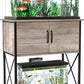 20-29 Gallon Aquarium Stand Metal Frame Fish Tank Stand with Cabinet Storage, for 20 Gallon Long Aquarium,30.7" L*16.5" W Tabletop,330LBS Capacity Grey PG01YGZ