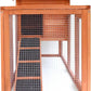 Rabbit Hutch Chicken Coop Kennel Easily Assembled 2 Story with Removable No Leak Tray Solid Fir Wood Weatherproof for Indoor Outdoor Pets