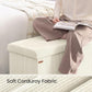 SONGMICS MAZIE Collection - Storage Ottoman Bench, Foldable Foot Rest, 15 x 43 x 15 Inches, End of Bed Bench, Storage Chest, Load 660 lb, Living Room, Bedroom, Entryway, Cream White ULSF604W01