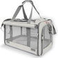 Pet Carrier for Large Cat Soft-Sided Animal Traveling Bag for Medium Cat up to 20lbs / Washable Small Dog Puppy 10 lbs Crate Case with Privacy Curtains for Home Outdoor Travel Beige White