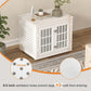26" Heavy Duty Dog Crate Furniture for Small Dogs, Metal Kennel for High Anxiety Dogs, Chew Proof Pet Cage Indoor, Decorative Kennel End Table, White