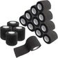 Self Adhesive Tape Wrap 15Rolls,Non-Woven Self Adherent Vet Wrap Tape,5CM x 4.5M Cohesive Bandage Tape for Wrist & Ankle,Elastic Grip Cover (Black-15ROLLS)