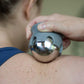 Cestari Stainless Steel Ice Hot Cold Roller for Pain Relief, Foot Massage Ball with Silicone Holder, HSA Muscle Roller, Gray