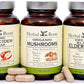 Herbal Roots Certified Organic Skin Health Trio, Apple Cider Vinegar, Fruiting Body Mushroom Blend, Black Elderberry,