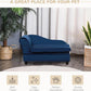 PawHut Luxury Fancy Dog Couch with Hidden Storage, Small Dog Sofa Bed with 2" Soft Foam, Modern Pet Furniture for Puppies & Little Breeds, Blue