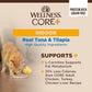 Wellness CORE+ Indoor Pate Adult Wet Cat Food, Natural, Protein-Rich, Grain Free, 2.8 Ounce, 12 Pack (Tuna & Tilapia)