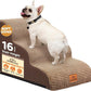 Dog Ramp and Stair for Bed 16" H-20 H,3-Step Cat Stair for Sofa and Chair,4-Step Dog Ramp for High Bed and Window,Durable Nonslip Fabric Cover for Indoor (Coffee-16 H, Pet Friendly, 3)