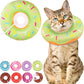 Cat Cone Collar Soft, Cute Cat Donut Collar After Surgery, Adjustable Kitten Recovery Cones to Stop Licking, Lightweight Neck Elizabethan Collars for Cats Kittens (Green, Medium)