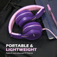AILIHEN C8 Girls Headphones, On-Ear Headphones Wired with Microphone and Volume Control Foldable Corded Stereo 3.5mm Headset for Girls School Chromebook Laptop Computer PC Tablets Travel (Purple Pink)