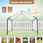Dog Shade Shelter Outdoor 4'x4'x3' Tent for Large Medium Dogs, Outside Sun Rain Canopy Pet House for Cats Pigs Livestock with Waterproof Roof Ground Nails,Grey