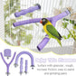PINVNBY 5 Pack Bird Perch Resin Bird Beak Grinding Stone Parrot Cage Perch Stand Platform Foot Claws Trimmer Chew Toy Bird Cage Accessories for Budgie Cockatiel Conure Lovebird Finch (Purple)