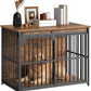 HOOBRO Dog Crate Furniture, 36.6" Heavy Duty Dog Kennel with Sliding Barn Door, Wooden Dog Cage Indoor, Decorative Side End Table for Small/Medium Dogs, Rustic Brown and Black FG162GW03G1
