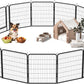 Dog Playpen, Outdoor Dog Fence, 16 Panels, 32" H Dog Pen for Medium/Small Dogs, Heavy Duty Metal Pet Fence with Gate, Portable Dog Fence for RV Camping and Yard (Black)