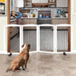 ZJSF Freestanding Dog Fence Indoor, Foldable Dog Gate for Doorways, Stairs or Hallways, Sturdy Wood Extra Wide Pet Gate with Support Feet for The House, White, 32 "Height-4 Panels