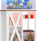 YITAHOME Fish Tank Stand with Power Outlets & LED Light, 20-29 Gallon Metal Aquarium Stand with Cabinet for Fish Tank Accessories Storage for Turtle, Reptile Terrarium, 350LBS Capacity, White