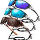 3 Pack Polarized Sports Sunglasses for Men, Mens Sunglasses Wrap Around UV400 Protection for Cycling Fishing Driving