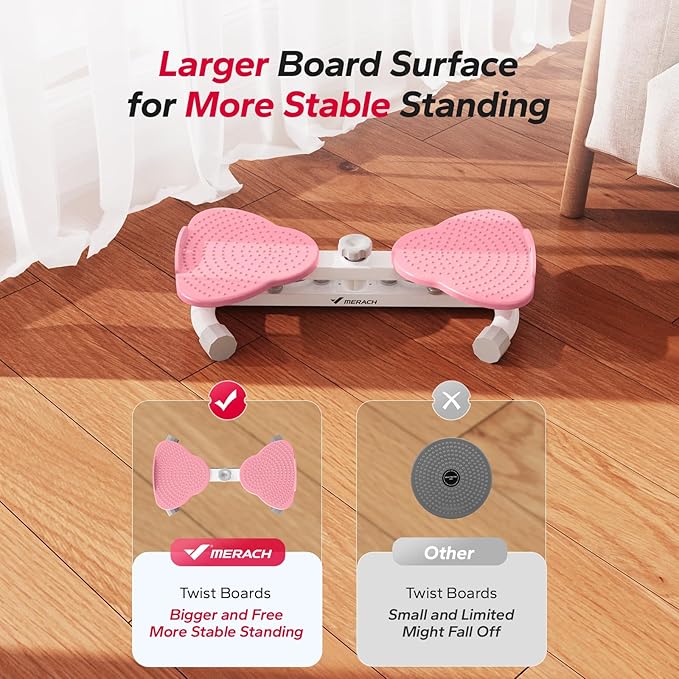 MERACH Waist Twister, Ab Machine with 300 lbs Weight Capacity, Abs Workout for Slim Waist and Core Ab Exercise, Noiseless Home Gym Exercise Equipment for Women Men