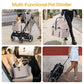 BEBEROAD X3 2 in 1 Pet Stroller for Medium or Two Small Dogs & Cats 4 Wheels Lightweight Foldable Carrier Dog Stroller with Waterproof Weather Cover Cup Holder,Storage Basket(Camel)
