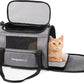 BurgeonNest Cat Carriers for Small Cats Under 15, Medium Puppy Under 25 lbs Large Pet 20 lbs Soft Sided Pet Carrier with Unique Side Bag (Medium, Grey)