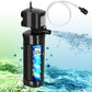 TARARIUM Aquarium Filter U-V for 20-75 Gallon, 200GPH Fish Tank Filter w/ 5W U-V Light Green Clean Machine Submersible Powerful Pump Internal Filter for Turtle Tank Saltwater Freshwater Crystal Clear