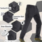 TACVASEN Men's Winter Pants 9 Pockets Fleece Snow Hiking Pants Water-Resistant Warm Softshell Thick Tactical Pants