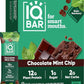 IQBAR Brain and Body Plant Protein Bars - Chocolate Mint Chip - 12-Count Low Carb - Gluten Free, High Fiber, Vegan Snacks - Low Sugar Meal Replacement