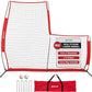 Yes4All Portable L-Screen Baseball 7x7ft with 2 Baseballs, Rubber Wheels - L Screen Baseball for Batting Cage, Protective Pitching Screen Net Double Layers, Carry Bag Included