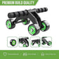 4-Wheel Ab Roller with Knee Pad – Abdominal Exercise Wheel for Core Strength Training, Stable Ab Workout Equipment for Men & Women, Non-Slip Handles, Smooth Bearings, Portable Home Gym Fitness Tool