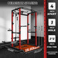 S21 Power Cage, Multi-Function Power Rack with Adjustable Cable Crossover System, 2000LBS Squat Rack for Home Gym with More Training Attachments