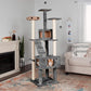 Furhaven 69.3" Tall Cat Tree for Indoor Cats, Ft. Sisal Scratching Posts, 2x Cat Condos, & Toys - Tiger Tough Double Decker Interactive Playground Tower - Silver Gray, One Size