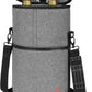 ALLCAMP 2 Bottle Wine Tote Carrier - Insulated Portable Padded Canvas Wine Bag for Travel, BYOB Restaurant, Wine Tasting, Party, Great Christmas Day Gift for Wine Lover，Gray