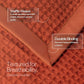 Salt Earth GOTS Certified 100% Organic Cotton Throw Blanket,108"X90" Blankets & Throws for Bed, Throw Blanket for Couch,Modern & Cozy Blanket, All Season Waffle Blanket, Soft Blanket(Cinnamon Stick)