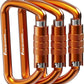 FresKaro 3inch 12kN-2698lbs Auto Locking Carabiner Clips, Solid D Shape, Heavy Duty 7075 Aluminum, Lightweight 1.09oz, Rust Proof, for Hammock, Hiking, Dog Leash, Keychain etc., Multi-Colors