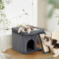 14‘’ Cat Tree Tower with Scratching Post, 20 * 16.5in Perch Bed for Large Adult Cats, Condo Cave for Indoor Small Medium Kittens, Dark Gray