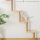 Cat Tree Wall Mounted with 4 Levels Shelves, 73" Wood Corner Tower Inside Kitten Scratching Post for Climbing,Perching and Lounging (Right to Left)