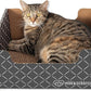 HIDE & SCRATCH Cat Scratcher Box and Cat Bed with Refillable Double-Sided Cardboard Scratch Pad for Indoor Cats