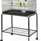 Yaheetech 47-inch Rolling Breeding Flight Bird Cages for Parakeets Budgies Finches Cockatiels Conures Lovebirds Canaries Parrots w/Detachable Stand, Black