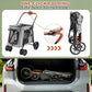 Medium Dog Stroller, Dual Entry One-Touch Folding,Small and Medium Pet Stroller,360° Rotating Front Wheels,70 lbs Weight Capacity for Outdoor Travel and Elderly Dogs - Gray