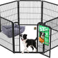 FXW Homeplus Unleashed Indoor Dog Playpen - Stress-Free and Safe Play, Heavy Duty 32 Inch 8 Wire Panels Dog Pen for Small and Medium Dogs, Black│Patented